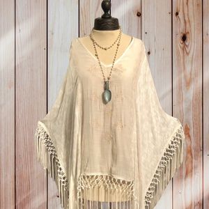 SOLD Knox Rose Boho Kimono Tunic Fringe Top